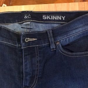 NY&C skinny dark blue jeans size 6
